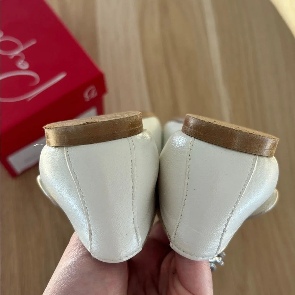 Eli 1957 Off-White Leather Cut Out Mary Jane Shoes for Little Girls